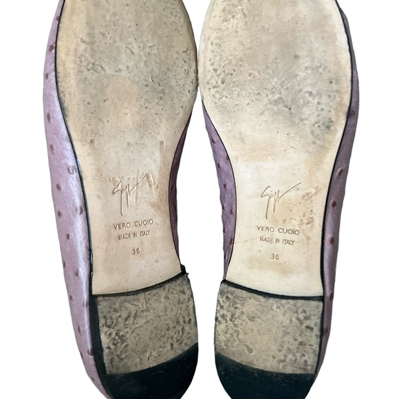 Giuseppe Zanotti Ostrich Textured Leather Slip On Loafer Mauve Sz US 6/ EU36 - Picture 8 of 15